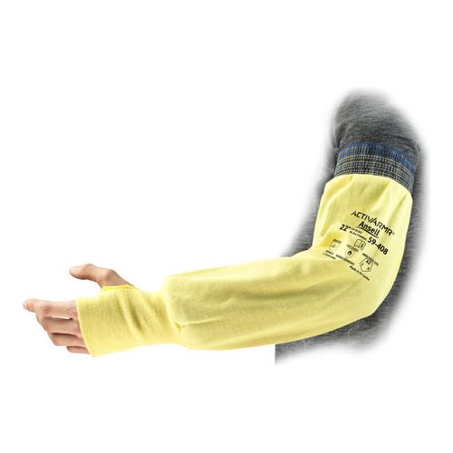 Main product image of ActivArmr 59-408 Puncture Resistant Sleeves, 100% Kevlar Interlock Fabric with Thumbhole, Yellow, 26"