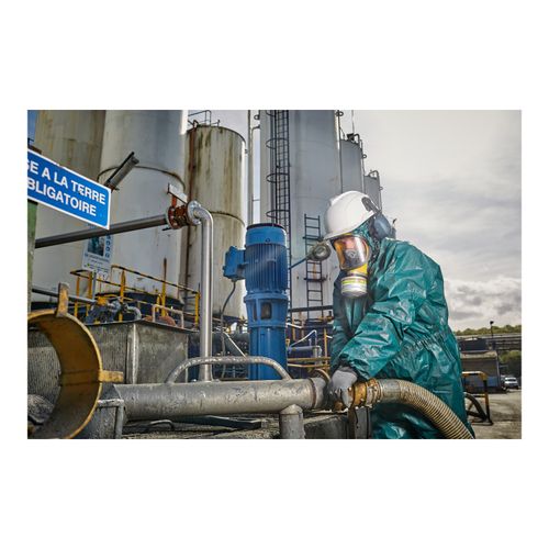 Main product image of AlphaTec 4000 Model 111 Disposable Chemical Resistant Coveralls w/ Hood & Double Zipper, Green, 2XL (Pack of 6)