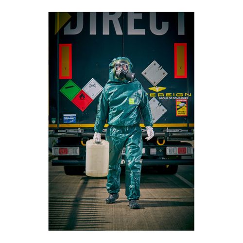 Main product image of AlphaTec 4000 Model 151 Disposable Chemical Resistant Coveralls w/ Zipper, Green, Small