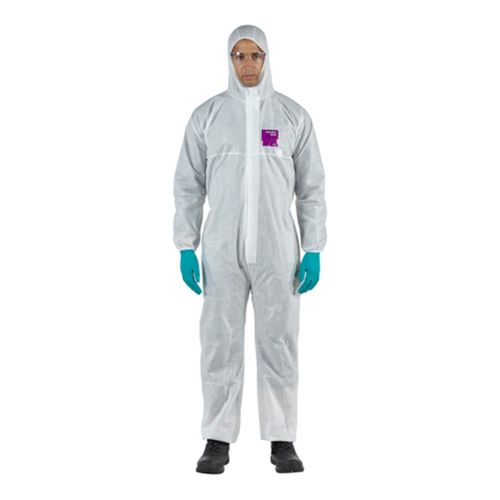 Main product image of AlphaTec 1500 Model 101 Disposable Chemical Resistant Coveralls w/ Hood, White, 5XL (Pack of 25)
