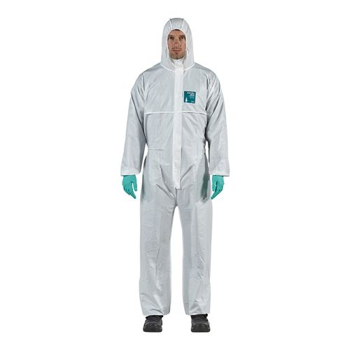 Main product image of AlphaTec 1800 Model 111 Standard Chemical Resistant Coveralls w/ Hood, White, Large (Pack of 25)