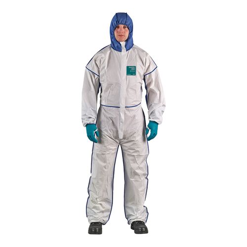 Main product image of AlphaTec 1800 Model 195 Standard Disposable Chemical Resistant Coveralls w/ Hood, White, XL (Pack of 25)