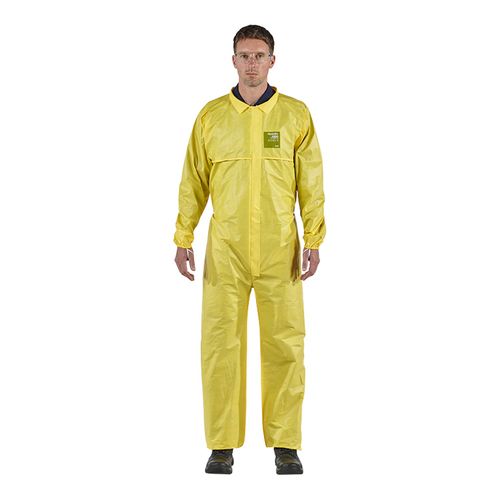 Main product image of AlphaTec 2300 Model 103 Disposable Chemical Resistant Coveralls, Yellow, Small (Pack of 25)