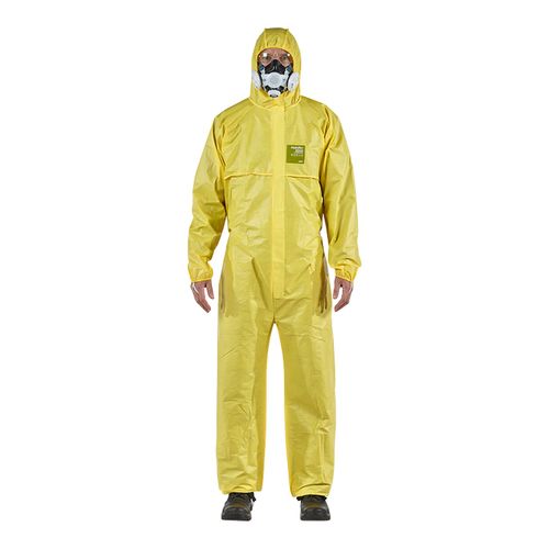 Main product image of AlphaTec 2300 Model 111 Disposable Chemical Resistant Coveralls w/ Hood, Yellow, XL (Pack of 25)