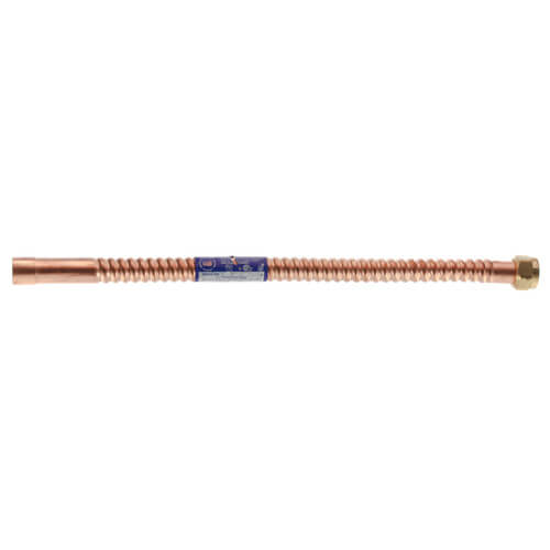 3/4" NPT x 3/4" Sweat ODF Flexible Water Connector, Copper (18" Long)