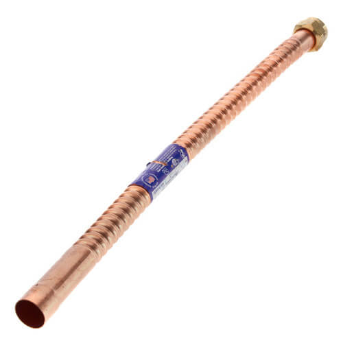 3/4" NPT x 3/4" Sweat ODF Flexible Water Connector, Copper (18" Long)