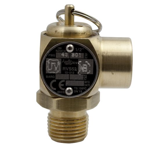 Main product image of 1/2" MNPT x 1/2" FNPT RVS52 232 LBS/HR Steam Safety Relief Valve (30 psi)
