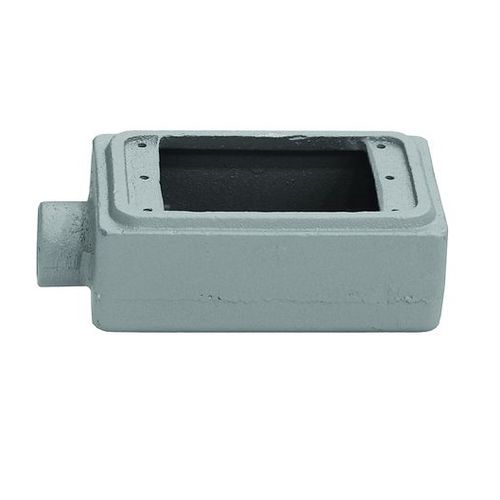 Main product image of 2.81" x 5.88" x 2.69" 1-Gang FDCC Malleable Iron Device Box w/ 3/4" Hub