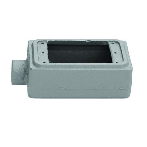 Main product image of 3.5" x 6.31" x 2.69" 1-Gang FDCT Malleable Iron Device Box w/ 1" Hub