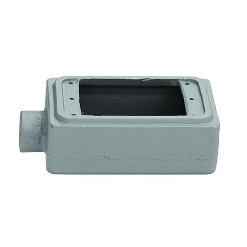 Main product image of 4.19" x 5.88" x 2.69" 1-Gang FDx Malleable Iron Device Box w/ 3/4" Hub