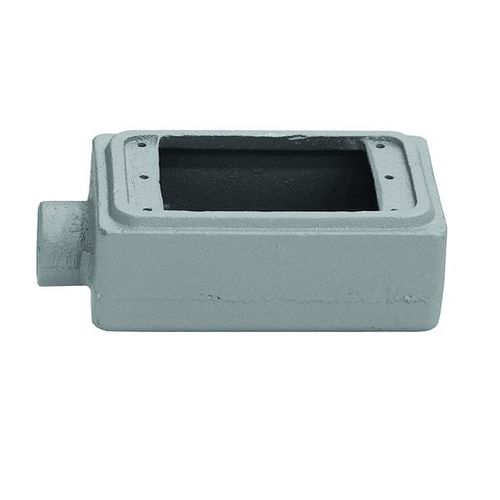 Main product image of 2.81" x 5.88" x 2" 1-Gang FS Malleable Iron Device Box w/ 3/4" Hub