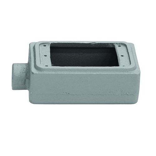 Main product image of 4.63" x 5.88" x 2" 2-Gang FS Malleable Iron Device Box w/ 3/4" Hub