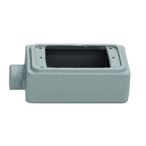 Main product image of 2.81" x 5.88" x 2" 1-Gang FSC Malleable Iron Device Box w/ 3/4" Hub