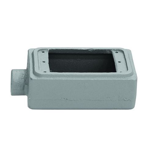 Main product image of 4.63" x 5.88" x 2" 2-Gang FSC Malleable Iron Device Box w/ 1/2" Hub