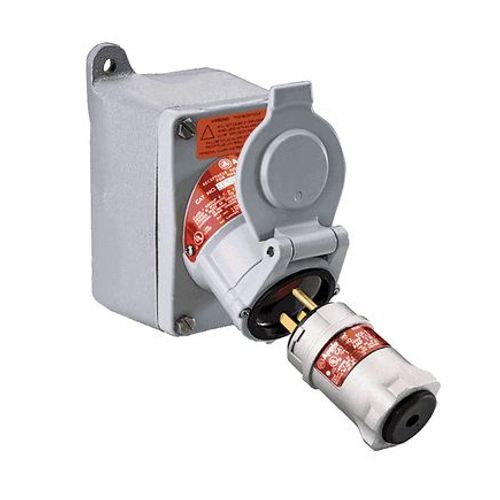 Main product image of 1-Gang Explosion-Proof Dead-End Malleable Iron Receptacle w/ 1/2" Hub (3P, 2W, 20A, 125 VAC)