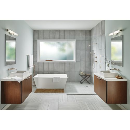 Main product image of Ara Two Handle Wall Mount Channel Bathroom Faucet Trim, 1.20 GPM (Stainless), T3568LF-SSWL