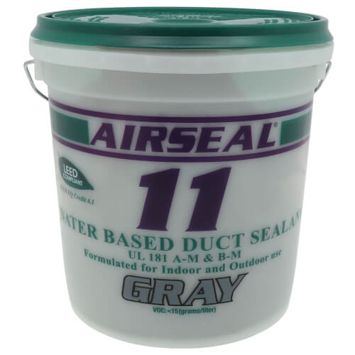 As11 1 Polymer Adhesives As11 1 Gray Airseal 11 Premium Water Based Duct Sealant 1 Gallon Pail 7360