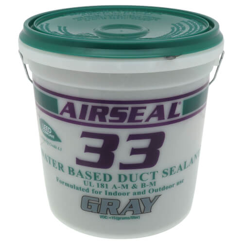 Gray Airseal 33 Fiber Reinforced Water-Based Duct Sealant Mastic (1 Gallon Pail)