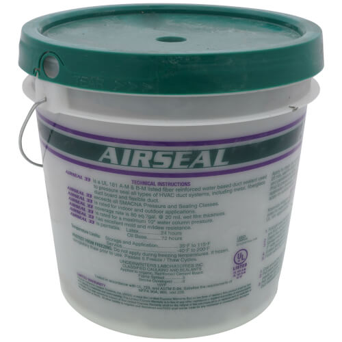 Gray Airseal 33 Fiber Reinforced Water-Based Duct Sealant Mastic (2 Gallon Pail)