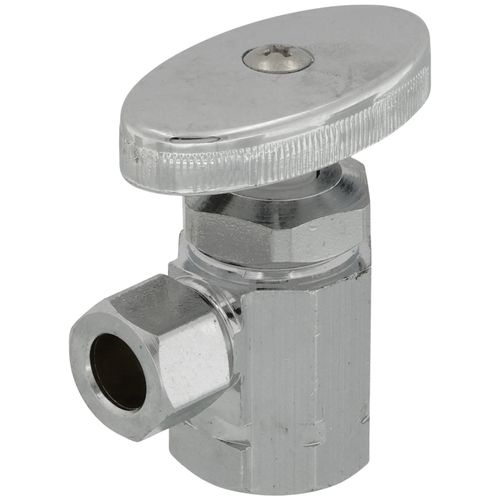 Main product image of 1/2" FIP x 3/8" OD Comp. Multi Turn Angle Stop Valve, Lead Free (Chrome)