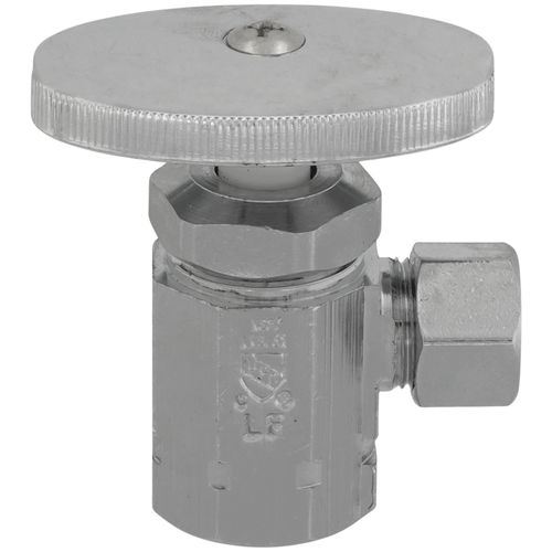 Main product image of 1/2" FIP x 3/8" OD Comp. Multi Turn Angle Stop Valve, Lead Free (Chrome)