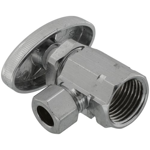 Main product image of 1/2" FIP x 3/8" OD Comp. Multi Turn Angle Stop Valve, Lead Free (Chrome)