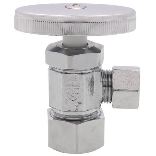 Main product image of 1/2" Nom Comp (5/8" OD) x 3/8" OD Comp Multi Turn Angle Stop, Lead Free (Chrome)