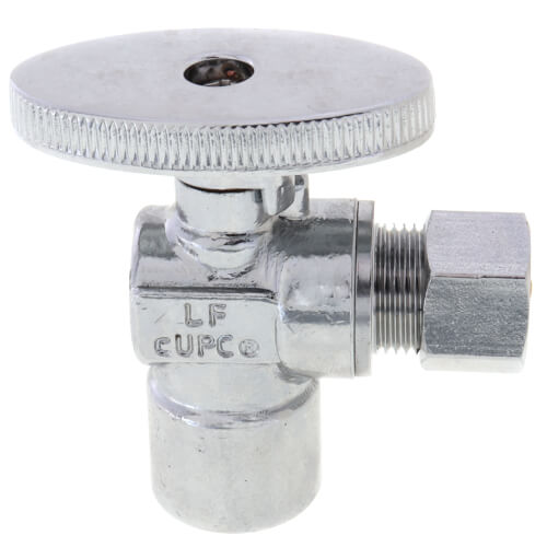 Main product image of 1/2" Sweat x 3/8" OD Comp. 1/4 Turn Angle Stop Valve, Lead Free (Chrome)