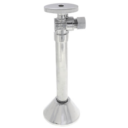 Main product image of 1/2" Sweat x 3/8" OD Compression Angle Stop w/ Bell Escutcheon, Lead Free (Chrome)