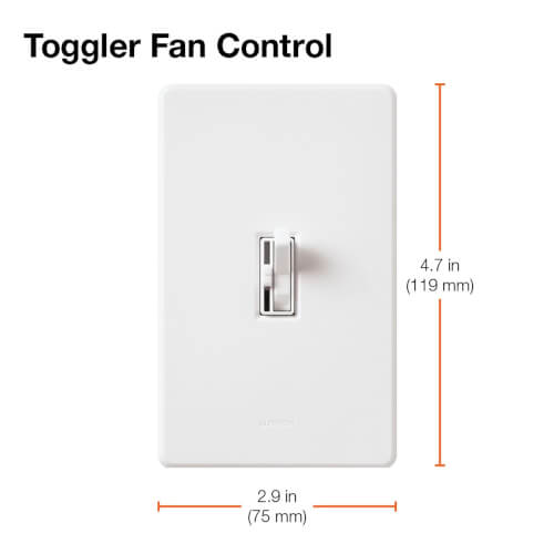 Main product image of Ariadni Quiet Fan-Speed Control, No Neutral Required, 1.5A 3-Speed Fan, 120V, Single Pole/3-Way, AYFSQ-F-WH, White