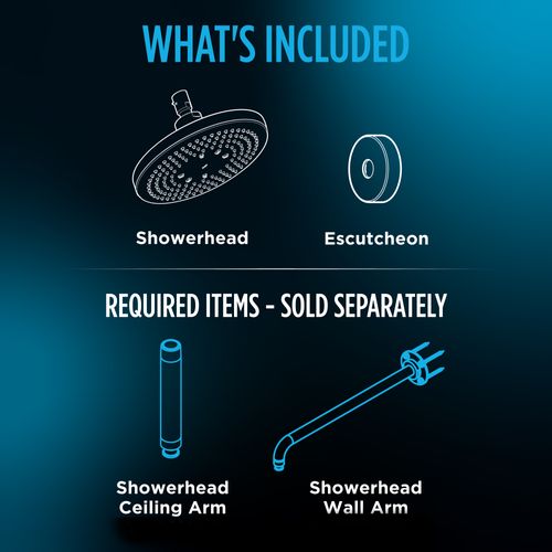Main product image of TBW07003U1#CP G Series 2.5 GPM Single Spray 12" Round Showerhead w/ Comfort Wave (Polished Chrome)