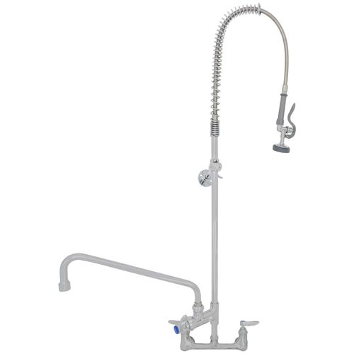 Main product image of 8" EasyInstall Pre-Rinse Spring-Action Wall Mount Mixing Faucet w/ Add-On Faucet, B-0133-ADF12-B