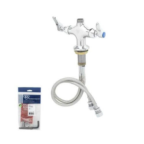 Main product image of Single Hole Double Pantry Swivel/Rigid Base Faucet Less Nozzle w/ Spring Checks & Lever Handles, 18" Supply Hose