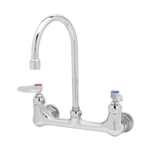 Main product image of Wall Mount Pantry Faucet, 8" Centers, Eternas, Swivel Gooseneck, Lever Handles, B-0331