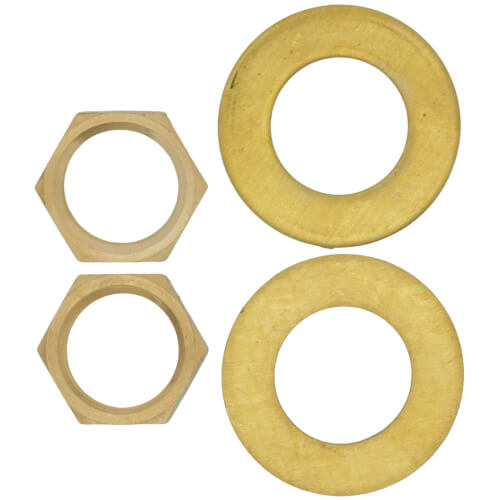Main product image of 1/2" NPT x 2" Inlet Supply Nipple Kit w/ 1/2" Lock Washer & Locknut - Long (2-Pack), B-0425-M
