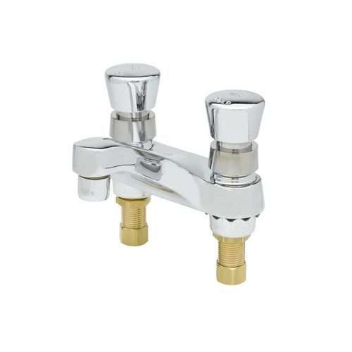 Main product image of Self-Closing Metering Faucet, Deck Mount, 4" Centerset, with 0.5 GPM VR Outlet Device and Push Button Caps, B-0831-VF05