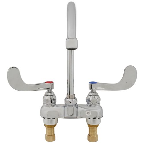 Main product image of 4" Deck Mount Two Handle Medical Faucet, 4-3/8" Gooseneck, with 4" Wrist-Action Handles, B-0892-01