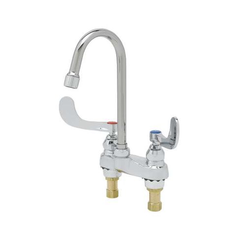 Main product image of 4" Deck Mount, 2 Wrist-Handle Medical Faucet, 2-7/8" Rigid/Swivel Gooseneck, 2.2 GPM, B-0892