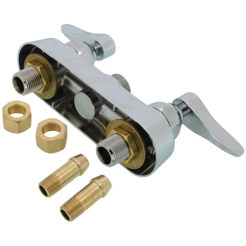 Main product image of 4" Deck Mount Two Handle Workboard Faucet with Less Nozzle and Lever Handles, B-1110-LN