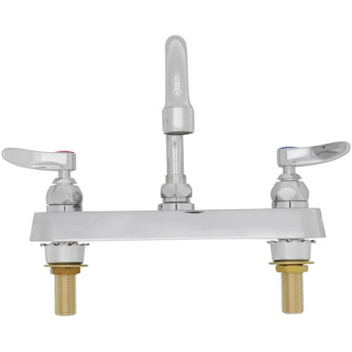 Main product image of 8" Deck Mount Mixing Faucet w/ 6" Swing Nozzle & Lever Handles (Chrome Brass), B-1120-XS