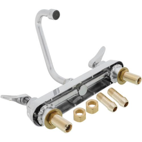 Main product image of 8" Deck Mount Mixing Faucet w/ 6" Swing Nozzle & Lever Handles (Chrome Brass), B-1120-XS