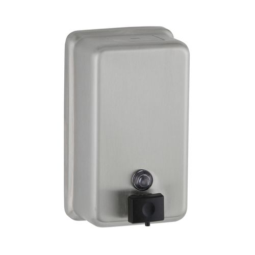 Main product image of B-2111 ClassicSeries Vertical Wall Mounted Manual Bulk Liquid Soap Dispenser, 40-fl. Oz. (1.2 L) Capacity (Satin)