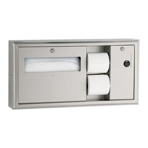 Main product image of B-30929 Surface-Mounted Toilet Tissue, Seat-cover Dispenser and Waste Disposal (Satin)