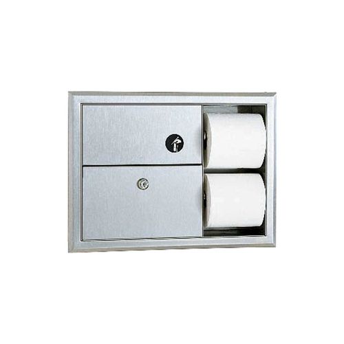 Main product image of B-3094 Recessed Sanitary Napkin Disposal and Toilet Tissue Dispenser (Satin)