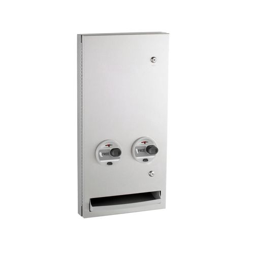 Main product image of B-370634C Semi-Recessed Napkin/Tampon Vendor, Free Vend Operation (Satin)