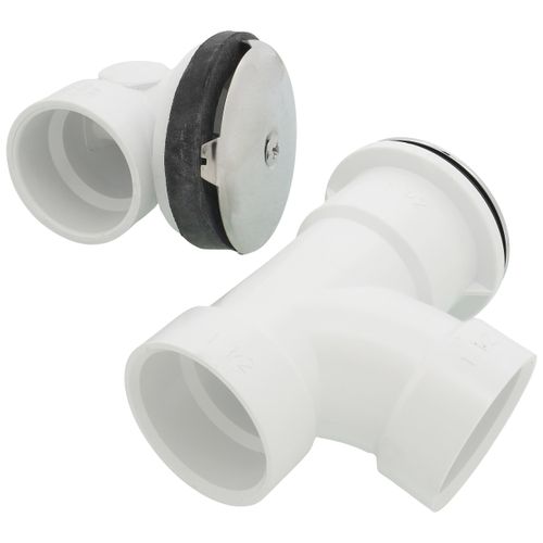 Main product image of Bath Waste T-Waste Half Kit - CP Lift & Turn Drain w/ 1 Hole Face Plate (PVC)