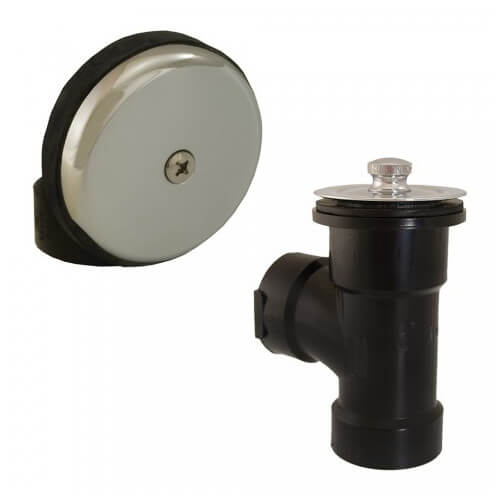 Main product image of Bath Waste T-Waste Half Kit - CP Lift & Turn Drain w/ 1 Hole Face Plate (ABS)