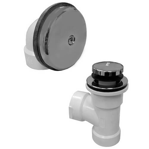 Main product image of Bath Waste T-Waste Half Kit - CP Toe Pop-Up Drain w/ 1 Hole Face Plate (ABS)