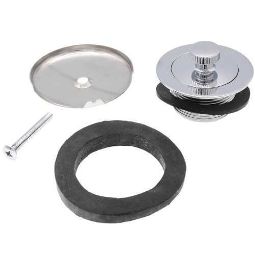 Main product image of Bath Waste Standard Half Kit - CP Lift & Turn Drain w/ 1 Hole Face Plate (PVC)