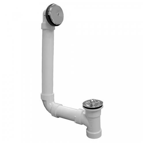 Main product image of Bath Waste T-Waste Full Kit - CP Lift & Turn Drain w/ 1 Hole Face Plate (PVC)